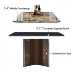 Load image into Gallery viewer, Contemporary Gloss Marble Grain Dining Table with Dual Material Legs