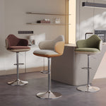 Load image into Gallery viewer, Modern Adjustable Swivel Bar Stool Burgundy Chenille Upholstered Seat Beige Accent Chrome Base Counter Height Bar Chair 1 Piece