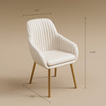 Load image into Gallery viewer, Elegant Marble Dining Table with Gold Accents