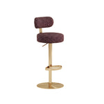 Load image into Gallery viewer, 1 Piece Modern Upholstered Adjustable Bar Stool with Gold Metal Base