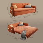 Load image into Gallery viewer, Modern Velvet Convertible Sofa Bed with Hidden Storage & Metal Frame