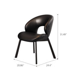 Load image into Gallery viewer, Modern Curved Dining Chair Set of 2 with Upholstered Seat & Carbon Steel Frame
