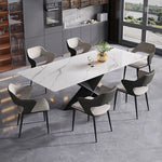 Load image into Gallery viewer, 54.6"- 78" Elegant White Extendable Dining Table Versatile Foldable Design