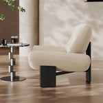 Load image into Gallery viewer, Modern Sculptural Lounge Chair Curved Upholstered Accent Chair with Solid Wood Base Minimalist Leisure Chair