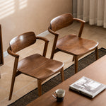 Load image into Gallery viewer, Mid-Century Solid Wood Dining Chair with Curved Armrests 1 Piece