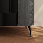 Load image into Gallery viewer, 59" Modern Black Geometric Sideboard Cabinet with Sculpted Front Panels