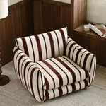 Load image into Gallery viewer, Modern Striped Upholstered Lounge Chair Minimalist Accent Armchair with Curved Arms and Deep Seat