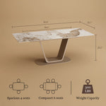 Load image into Gallery viewer, 58"-81" Extendable Dining Table with Modern Patterned Stone Top