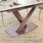 Load image into Gallery viewer, 59" to 70.8" Elegant Extendable Dining Table with Sculptural Cross-Base