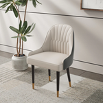 Load image into Gallery viewer, Modern Luxury Dining Set S-Shaped Walnut Base Marble-Effect Table × Gray & Gold Sideboard