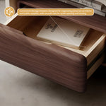 Load image into Gallery viewer, Sleek Modern Nightstand with Curved Edges Wooden Storage Drawer
