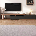 Load image into Gallery viewer, Walnut & Black Living Room Set Extendable TV Console Matching Coffee Table with Storage