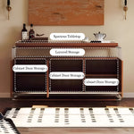 Load image into Gallery viewer, 59'' Retro-Inspired Luxury Sideboard with Geometric Front Panels