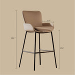 Load image into Gallery viewer, Modern Upholstered Bar Stool with Armrests PU Leather Counter Chair Metal Frame Kitchen Island Bar Chair 1 Piece