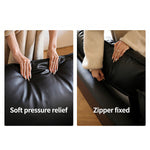 Load image into Gallery viewer, Modern Low Profile Black Leather Straight Sofa Minimalist Wide Arm 4 Seater Couch