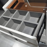 Load image into Gallery viewer, Modern Compact Vanity Desk with Flip Top Mirror Storage Drawers Makeup Cabinet