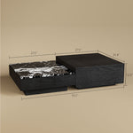 Load image into Gallery viewer, 55'' Modern Square Marble and Wood Coffee Table Elegant Design