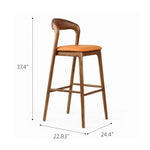 Load image into Gallery viewer, Modern Solid Wood Bar Stool with Curved Backrest Upholstered Counter Chair 1 Piece