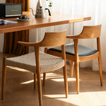 Load image into Gallery viewer, Modern Solid Wood Dining Chair with Handwoven Paper Rope Seat and Sculptural Armrests 1 Piece