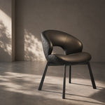 Load image into Gallery viewer, Modern Curved Dining Chair Set of 2 with Upholstered Seat & Carbon Steel Frame