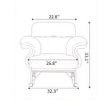 Load image into Gallery viewer, Modern Rocking Lounge Chair Striped Upholstery Accent Chair Curved Armrest Relax Chair