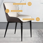 Load image into Gallery viewer, Set of 2 Modern Elegant Dining Chairs Premium Leather Upholstery with Sleek Metal Legs