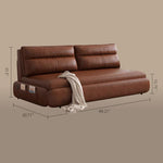 Load image into Gallery viewer, Contemporary Convertible Sofa Bed in Faux Leather Modern Sleeper Sofa for Living Room