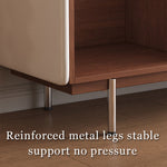 Load image into Gallery viewer, 59.1"/70.9" Modern Walnut Sideboard Cabinet with Fluted Glass Sliding Doors & Open Storage
