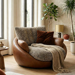 Load image into Gallery viewer, Modern Oversized Lounge Chair Faux Leather Upholstery Deep Seat Cozy Accent Chair