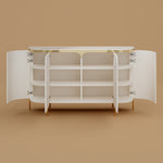 Load image into Gallery viewer, 58.5'' White & Gold Contemporary Sideboard with Adjustable Shelves