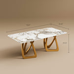 Load image into Gallery viewer, Elegant Modern Dining Table with Golden Base