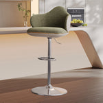 Load image into Gallery viewer, Modern Adjustable Swivel Bar Stool Burgundy Chenille Upholstered Seat Beige Accent Chrome Base Counter Height Bar Chair 1 Piece