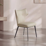 Load image into Gallery viewer, Modern Faux Leather Dining Chair with Sculpted High Back Black Metal Legs 1 Piece