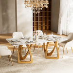 Load image into Gallery viewer, Elegant Modern Dining Table with Golden Base