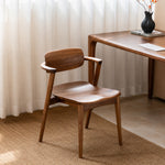 Load image into Gallery viewer, Mid-Century Solid Wood Dining Chair with Curved Armrests 1 Piece