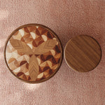 Load image into Gallery viewer, Modern Round Nesting Coffee Table Set Artistic Wood Grain Accent Tea Table