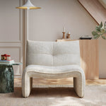 Load image into Gallery viewer, Modern Curved Bouclé Accent Lounge Chair Minimalist Armless Leisure Chair