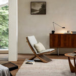 Load image into Gallery viewer, Modern Curved Solid Wood Lounge Chair with Sculptural Slatted Design