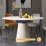 Load image into Gallery viewer, 50.7" Convertible Folding Dining Table Round to Square Expandable Dining Table