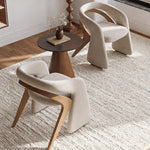 Load image into Gallery viewer, Modern Sculptural Accent Chair Upholstered Fabric with Solid Wood Frame Curved Artistic Design 1 Piece