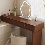 Load image into Gallery viewer, Solid Wood Vanity Desk with Side Cabinet and Upholstered Stool