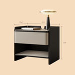 Load image into Gallery viewer, Modern Nightstand with Saddle Leather Finish Silent Drawer Rails