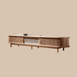 Load image into Gallery viewer, 70.2'' TV Stand Sliding Rolling Door Rattan TV Console Media Cabinet for Modern Living