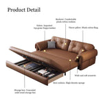 Load image into Gallery viewer, Contemporary Faux Leather Sofa Bed Sleeper Sofa with Hidden Storage & Metal Frame