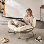 Load image into Gallery viewer, Modern Outdoor Rocking Lounge Chair with Cushioned Seat and Woven Base