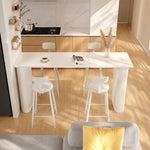 Load image into Gallery viewer, Cream White Rectangular Fluted Leg Living Room Sofa Bar Table