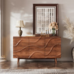 Load image into Gallery viewer, Modern Sideboard Wood 3-Door Cabinet Adjustable Shelves
