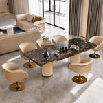 Load image into Gallery viewer, Modern Luxury Swivel Accent Chair Upholstered Vanity Chair with Gold Pedestal Base 1 Piece