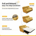 Load image into Gallery viewer, 66.9'' Modern Fabric Pull Out Sofa Bed with Mattress Convertible Sleeper Couch with Metal Frame Upholstered Loveseat
