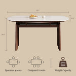 Load image into Gallery viewer, 50.7" Versatile Extendable Dining Table Round to Oval Conversion